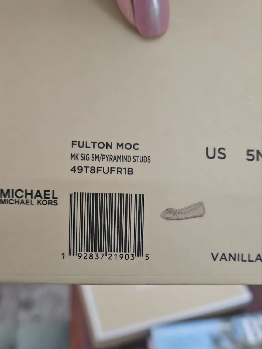 Michael Kors Cream Logo Ballet Flats with Gold Emblem